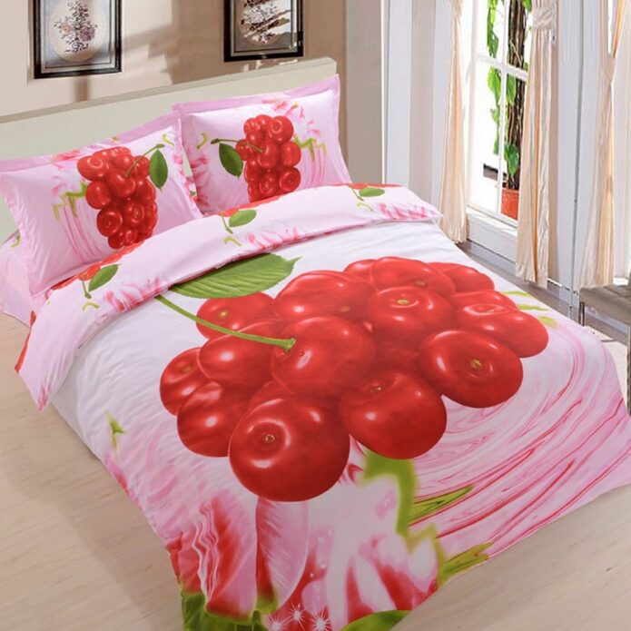 3D Cherry Bedding Set