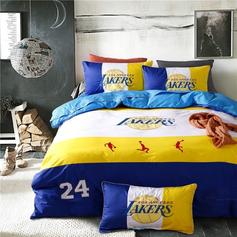 Los Angeles Lakers Basketball Bedding Set - Los Angeles Lakers Basketball BeDDing Set 1 768x768