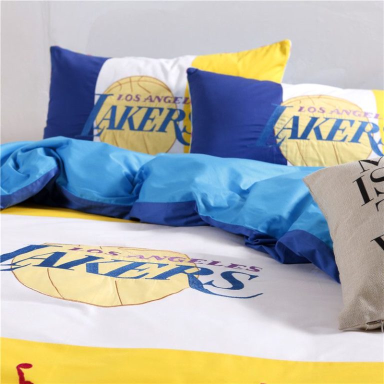 Los Angeles Lakers Basketball Bedding Set - Los Angeles Lakers Basketball BeDDing Set 4 768x768