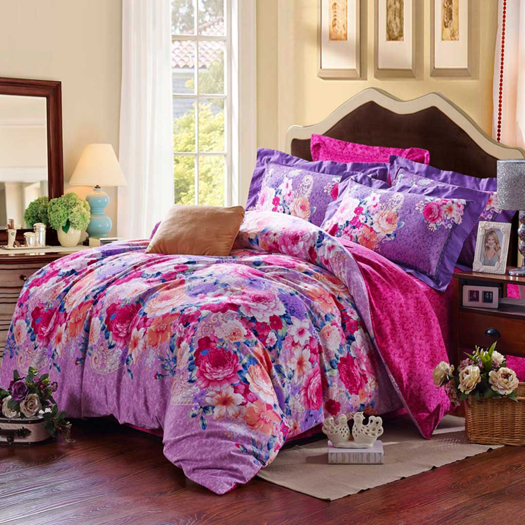 Purple Floral Duvet Cover Sets | EBeddingSets
