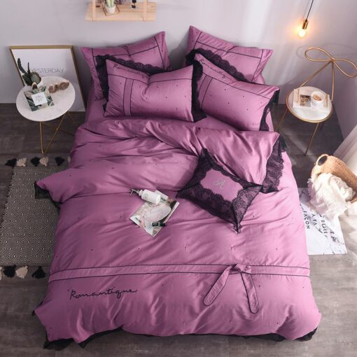 Elegant Pink Egyptian Cotton Embroidery Bedding Set Ebeddingsets