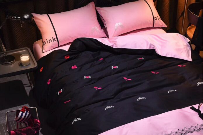 Victorias Secret Pink Embroidery Egyptian Cotton Bedding Set Model 5