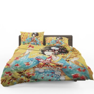 Anime Girl Fishes Japanese Bedding Set 1