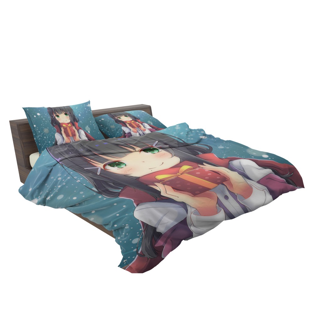 Anime Girl Winter Xmas Gift Bedding Set | EBeddingSets