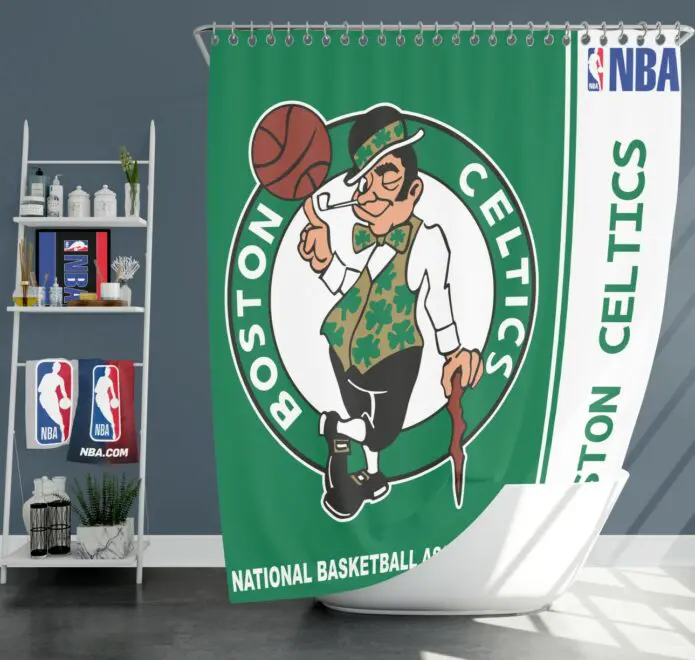 Boston Celtics Nba Basketball Bathroom Shower Curtain