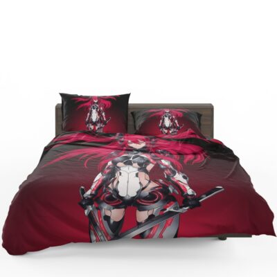 Mecha Girl Red Warrior Katana Bedding Set 1