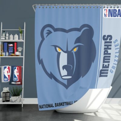 Memphis Grizzlies NBA Basketball Bathroom Shower Curtain