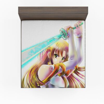 Sword Art Anime Girl Fitted Sheet