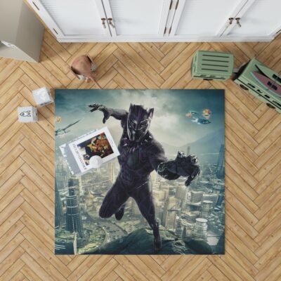 Black Panther Kids Teen Bedroom Living Room Floor Carpet Rug 1