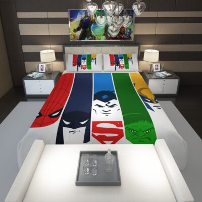 Superheroes Spider Man Batman Superman Hulk Wolverine Comforter 1