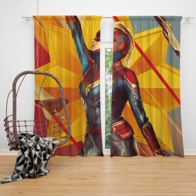 Captain Marvel Movie Brie Larson Avenger Window Curtain