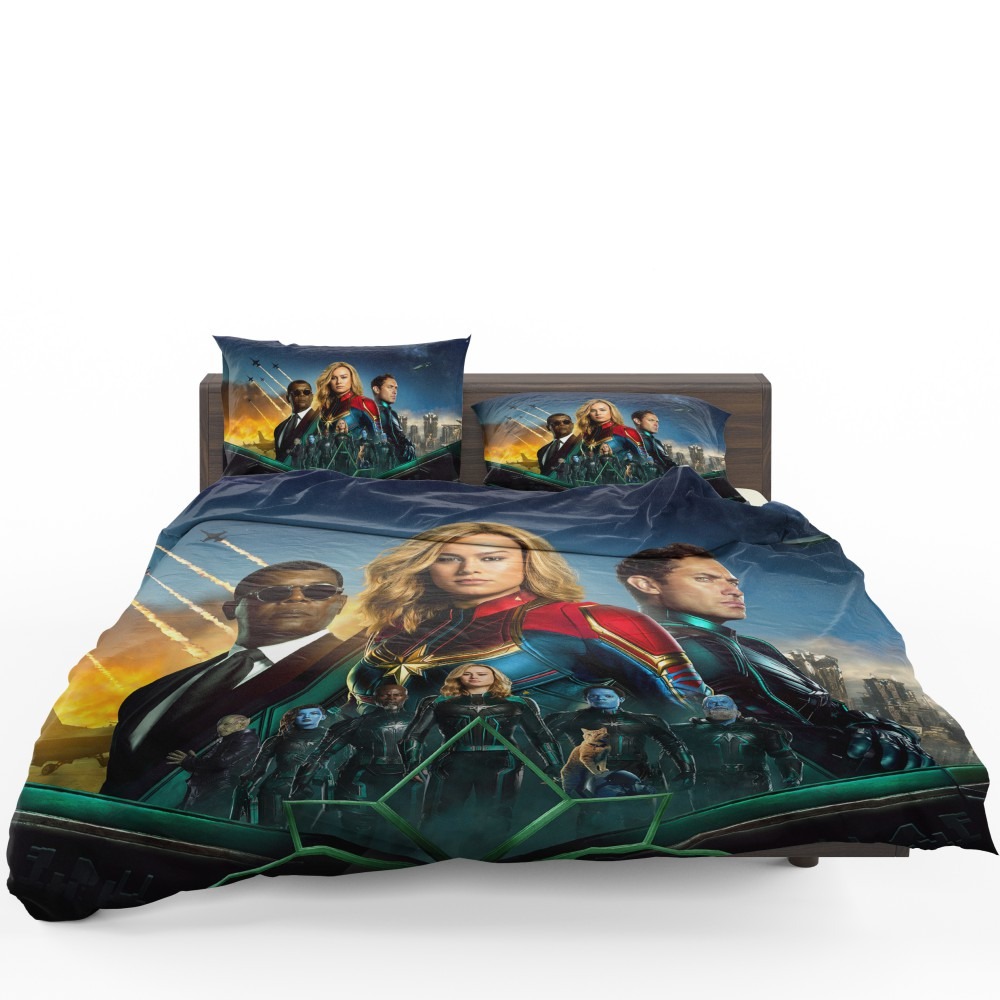 Captain Marvel Movie Carol Danvers Nick Fury Yon Rogg Marvel Bedding Set Ebeddingsets