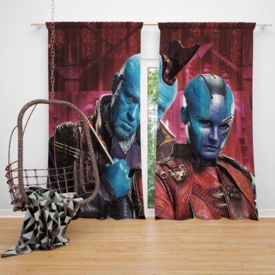 Guardians of the Galaxy Vol 2 Movie Karen Gillan Michael Rooker Nebula Marvel Comics Yondu Udonta Window Curtain