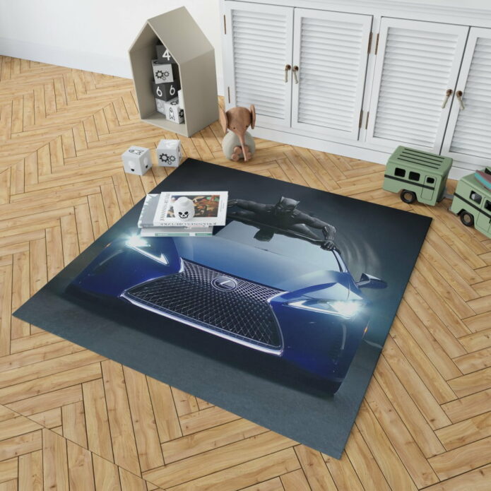 Black Panther Lexus Lc Bedroom Living Room Floor Carpet Rug