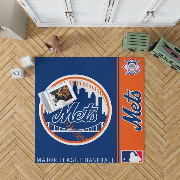 New York Mets MLB Baseball National League Bedding Set - New York Mets MLB Baseball National League Floor Carpet Rug Mat 1 600x600