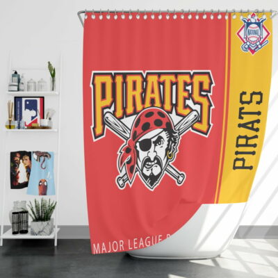 Pittsburgh Pirates MLB Baseball National League Bath Shower Curtain