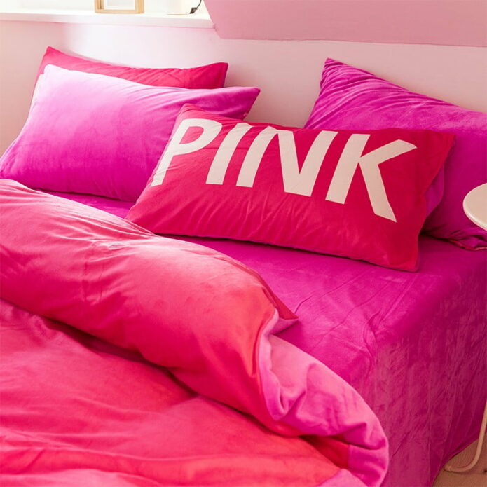 Cute Bed Set Queen Size Victoria Secret Pink