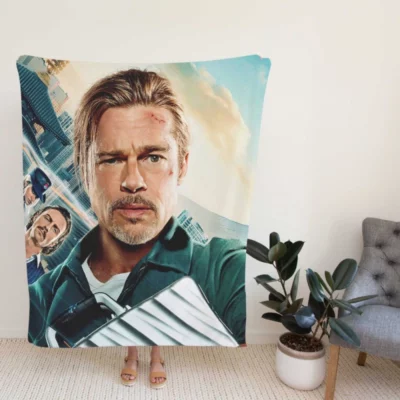 Brad Pitt in Bullet Train Movie Fleece Blanket