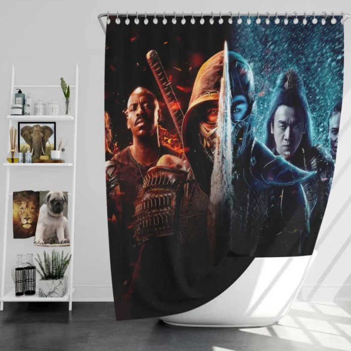 Mortal Kombat Movie Scorpion Sub-Zero Bath Shower Curtain