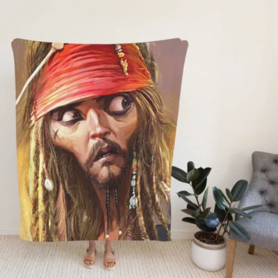 Pirates Of The Caribbean Movie Jack Sparrow Fleece Blanket