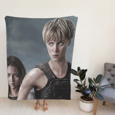 Terminator Dark Fate Movie Grace Mackenzie Davis Natalia Reyes Fleece Blanket