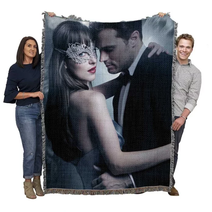 Anastasia And Christian Grey In Fifty Shades Darker Movie Woven Blanket