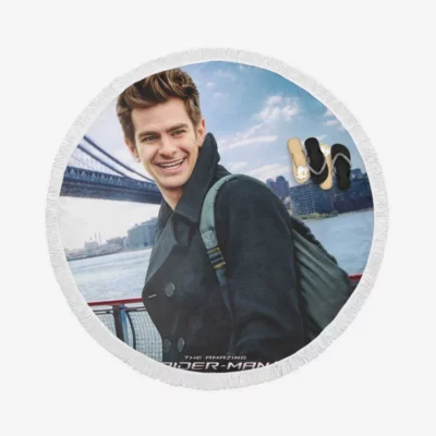 Andrew Garfield in The Amazing Spider-Man 2 Movie Round Beach Towel