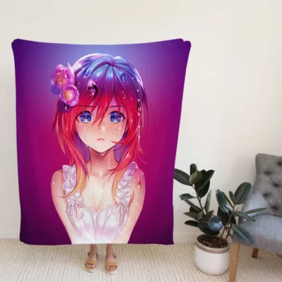 Anime Girl Feeling Desire Fleece Blanket