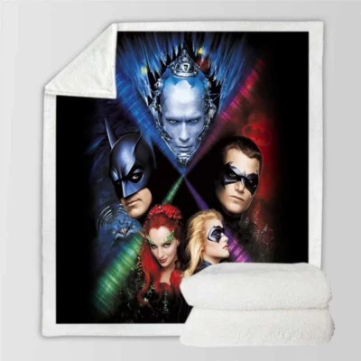 Batman & Robin in Justice League Movie Sherpa Fleece Blanket