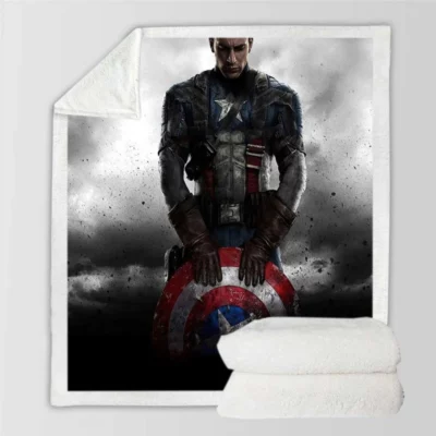 Captain America The First Avenger Film Steve Rogers Shield Sherpa Fleece Blanket