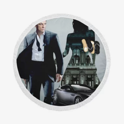 Casino Royale Movie James Bond Daniel Craig Round Beach Towel