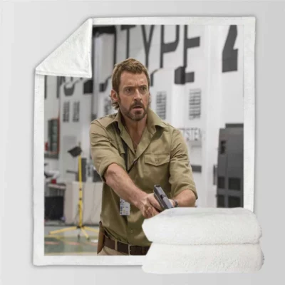 Chappie Movie Vincent Moore Hugh Jackman Sherpa Fleece Blanket