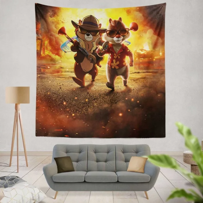 Chip N Dale Rescue Rangers Kids Movie Wall Hanging Tapestry