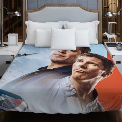 Christian Bale Matt Damon in Ford v Ferrari Film Duvet Cover