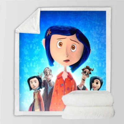 Coraline Movie Coraline Jones Mel Jones Sherpa Fleece Blanket