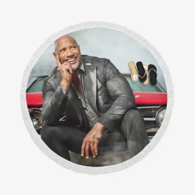 Dwayne Johnson in Fast & Furious Presents Hobbs & Shaw Movie Round Beach Towel