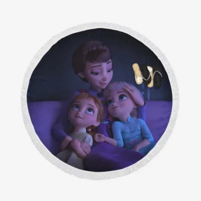 Frozen 2 Movie Elsa Anna Queen Iduna Round Beach Towel