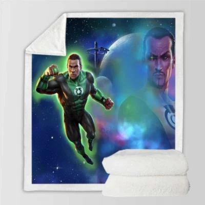 Green Lantern Beware My Power Movie John Stewart Sherpa Fleece Blanket