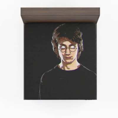 Harry Potter Movie Daniel Radcliffe Glitch Art Fitted Sheet