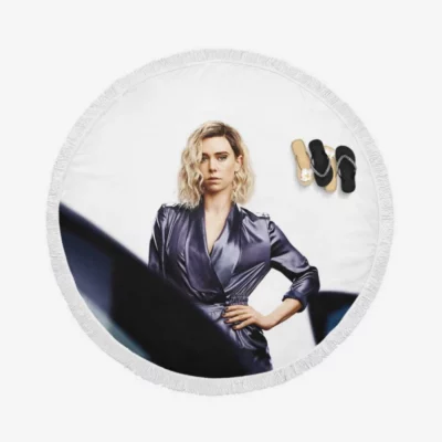 Hattie Shaw in Fast & Furious Presents Hobbs & Shaw Movie Round Beach Towel