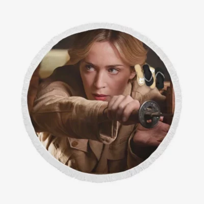 Jungle Cruise Movie Emily Blunt Round Beach Towel