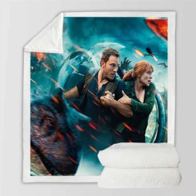 Jurassic World Fallen Kingdom Movie Bryce Dallas Howard Sherpa Fleece Blanket