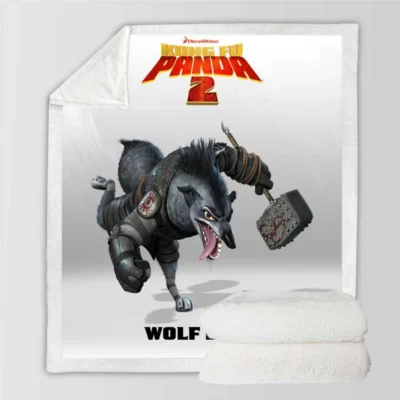 Kung Fu Panda 2 Movie Boss Wolf Sherpa Fleece Blanket