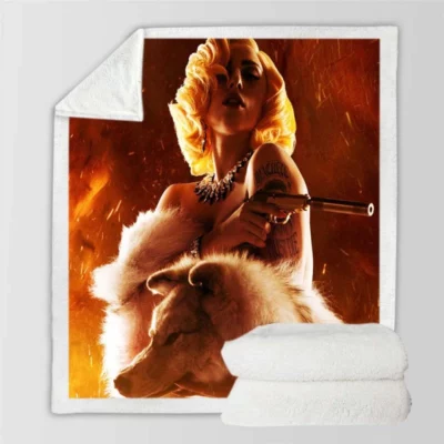 La Chameleón in Lady Gaga Machete Kills Movie Sherpa Fleece Blanket