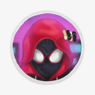 Marvel Cinematic Universe Miles Morales Comics Movie Round Beach Towel