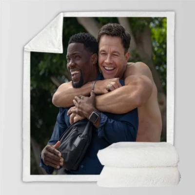 Me Time Movie Kevin Hart Mark Wahlberg Sherpa Fleece Blanket