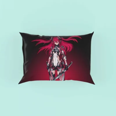 Mecha Girl Red Warrior Katana Pillow Case