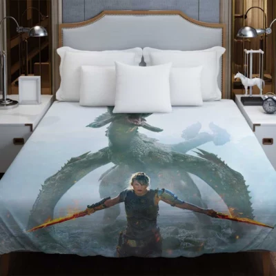 Monster Hunter Movie Milla Jovovich Black Diablos Duvet Cover