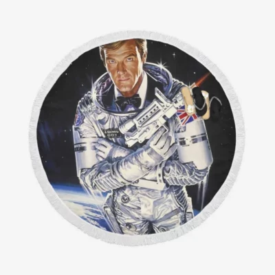 Moonraker Movie Roger Moore James Bond Round Beach Towel