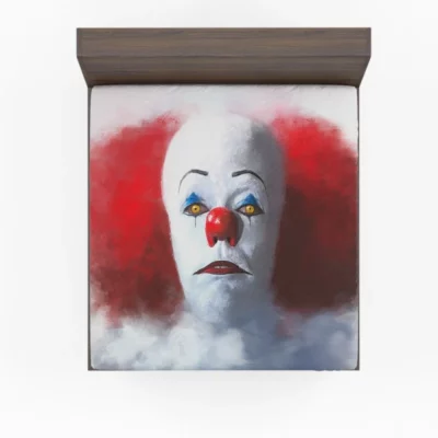 Painting of Pennywise in It Movie Fitted Sheet